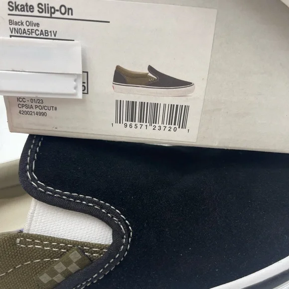 Vans Men’s Skate Slip-OnBlack Olive Sneakers VN0A5FCAB1V